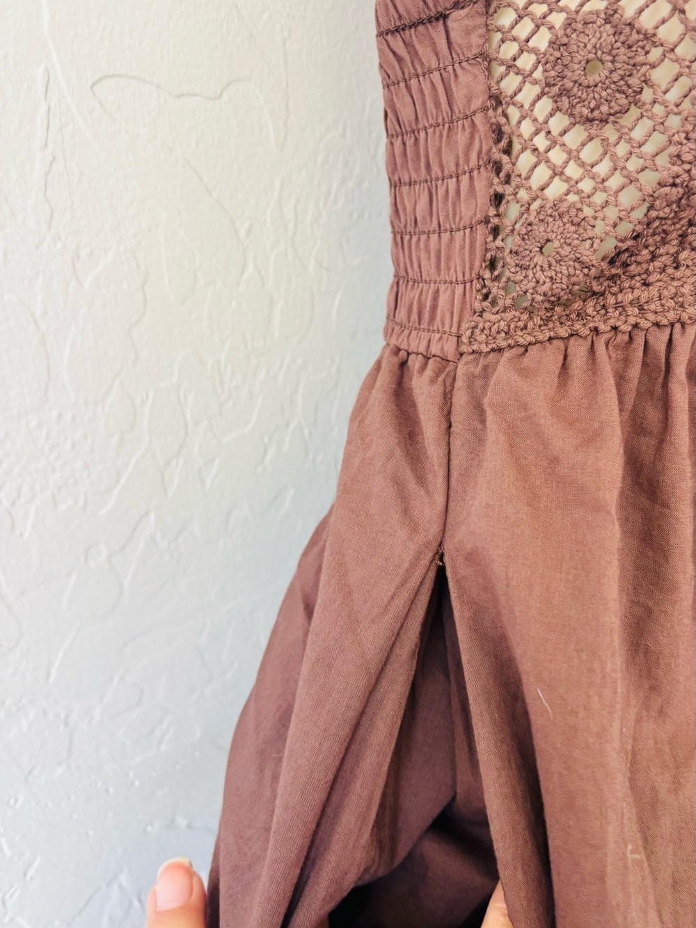 wild fable Brown Crochet-Top Mini Dress - Picture 4 of 10